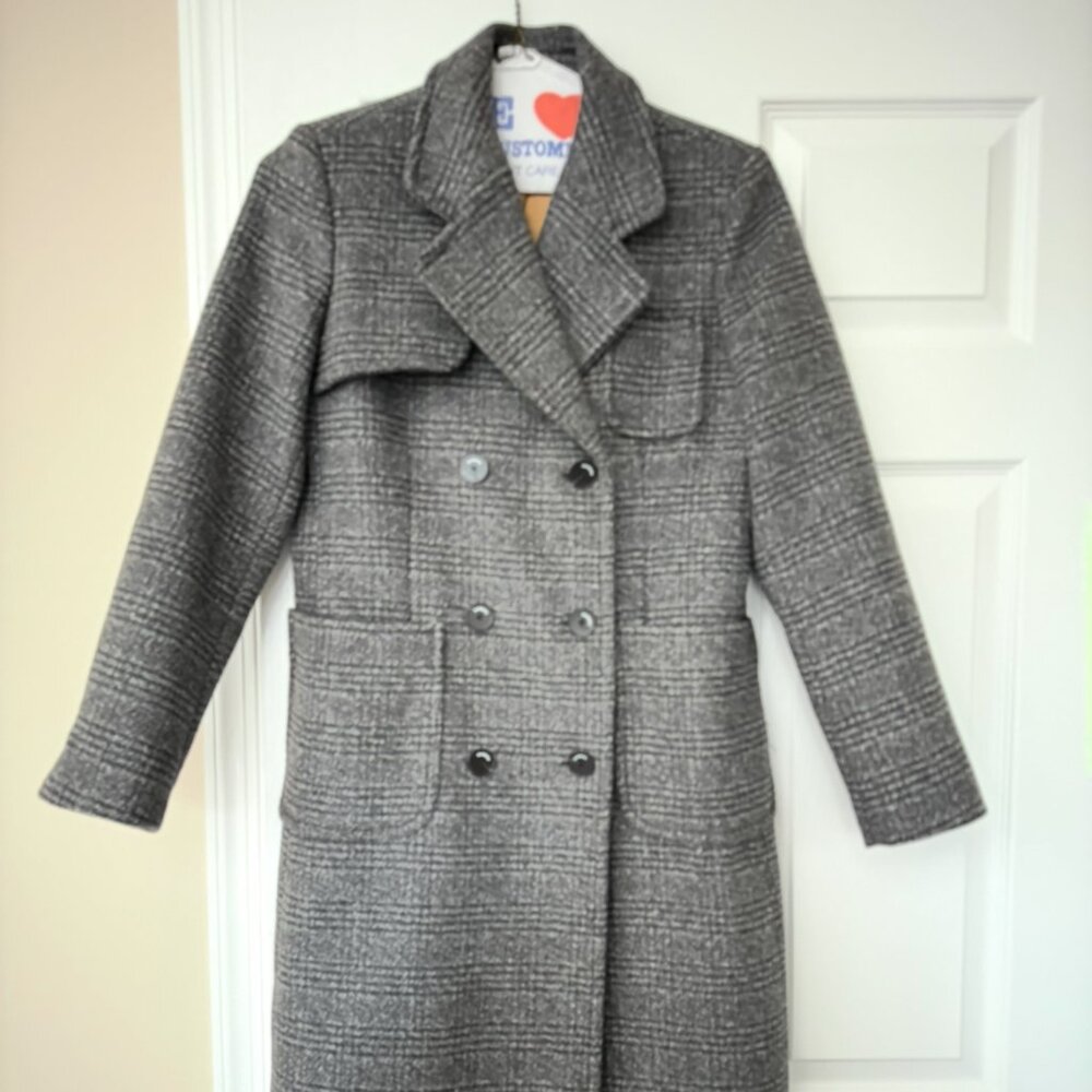SANDRO Wool Coat - XS Long Gray